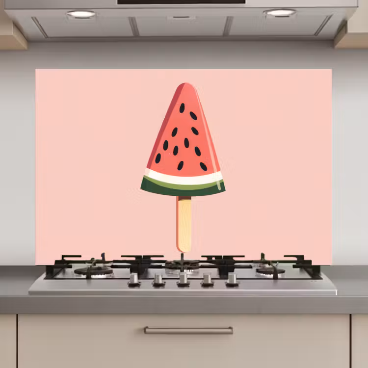 Spatscherm keuken - Watermeloen - Ijsje - Pitjes - Rood — 1