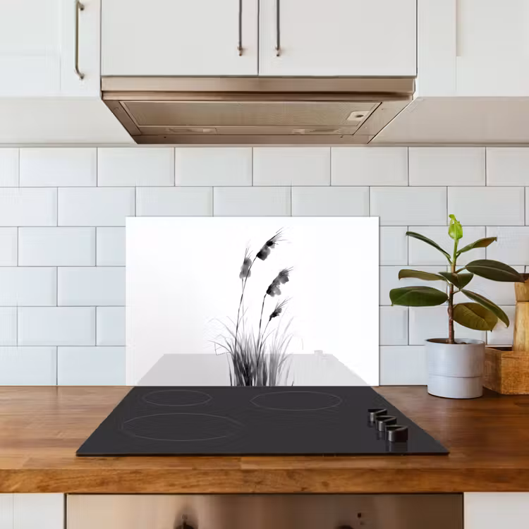 Spatscherm keuken - Minimalistisch - Stelen - Wit — 6