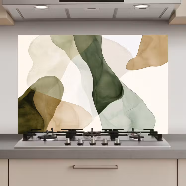 Spatscherm keuken - Japandi - Abstract - Groen — 1