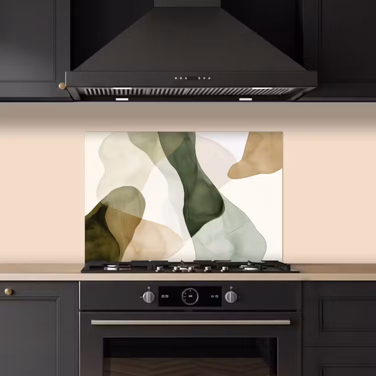 Spatscherm keuken - Japandi - Abstract - Groen — 2