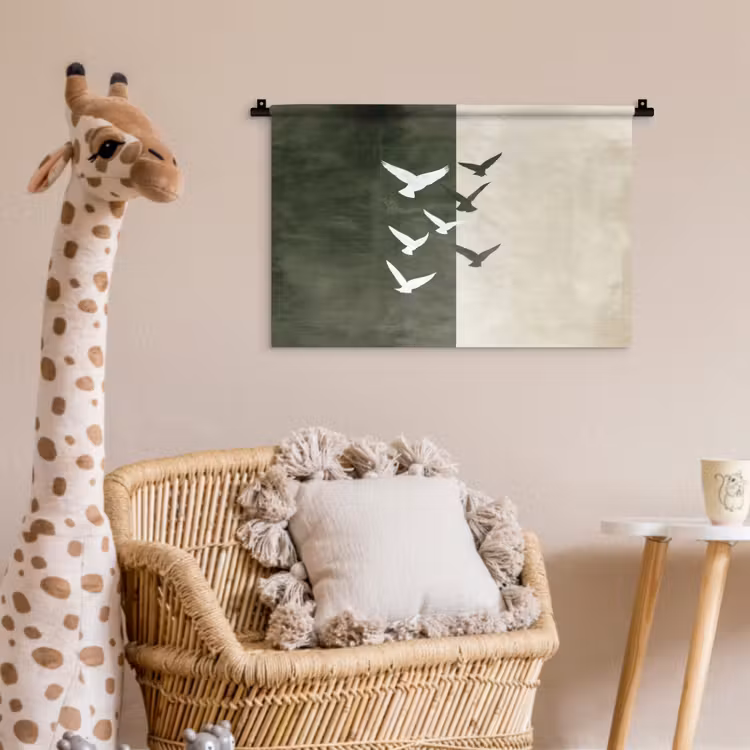 Wandkleed - Japandi - Vogel - Groen — 5