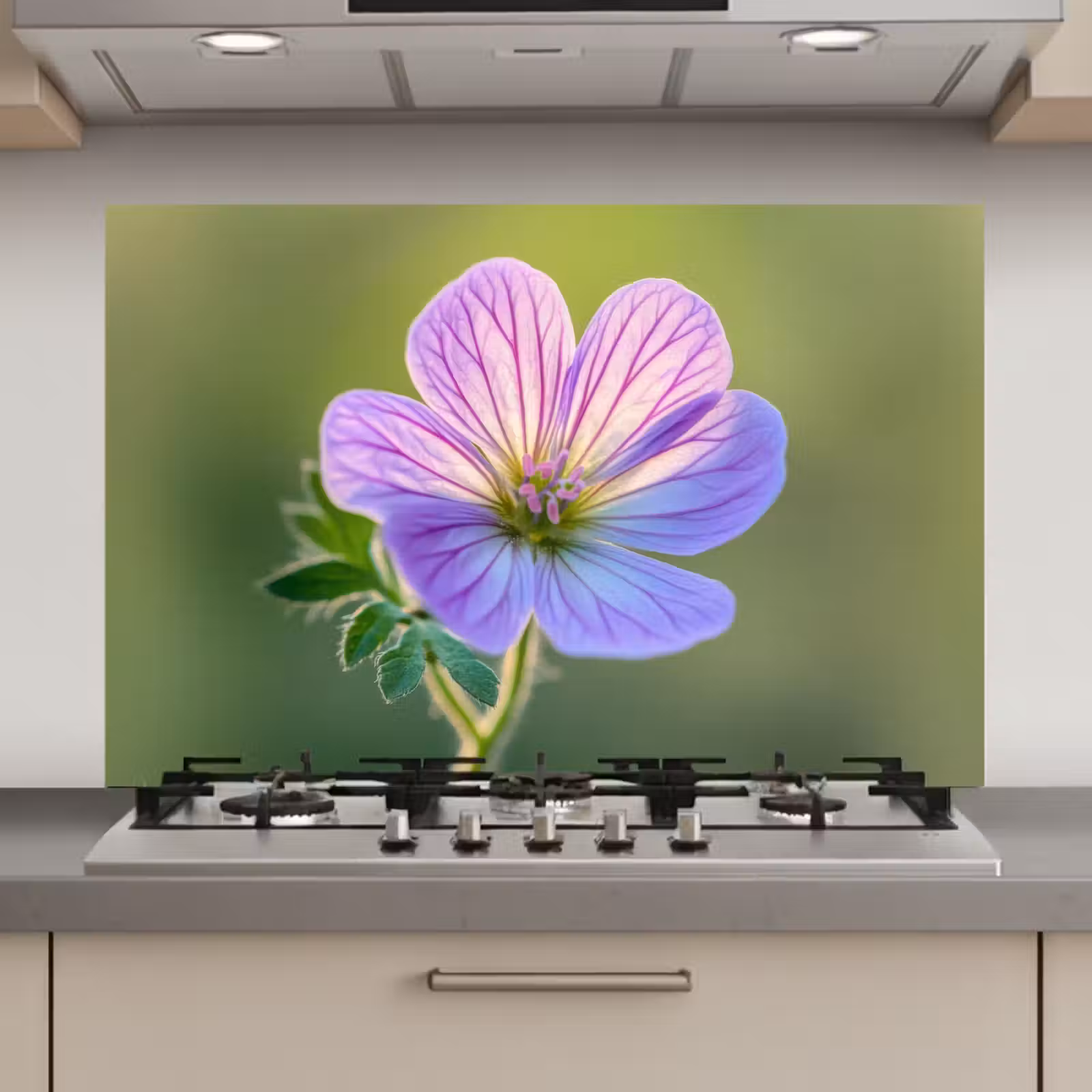 Spatscherm keuken - Bloem - Close up - Paars — 1