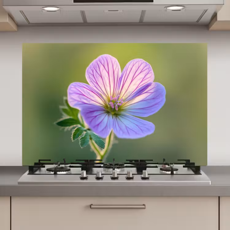 Spatscherm keuken - Bloem - Close up - Paars — 1
