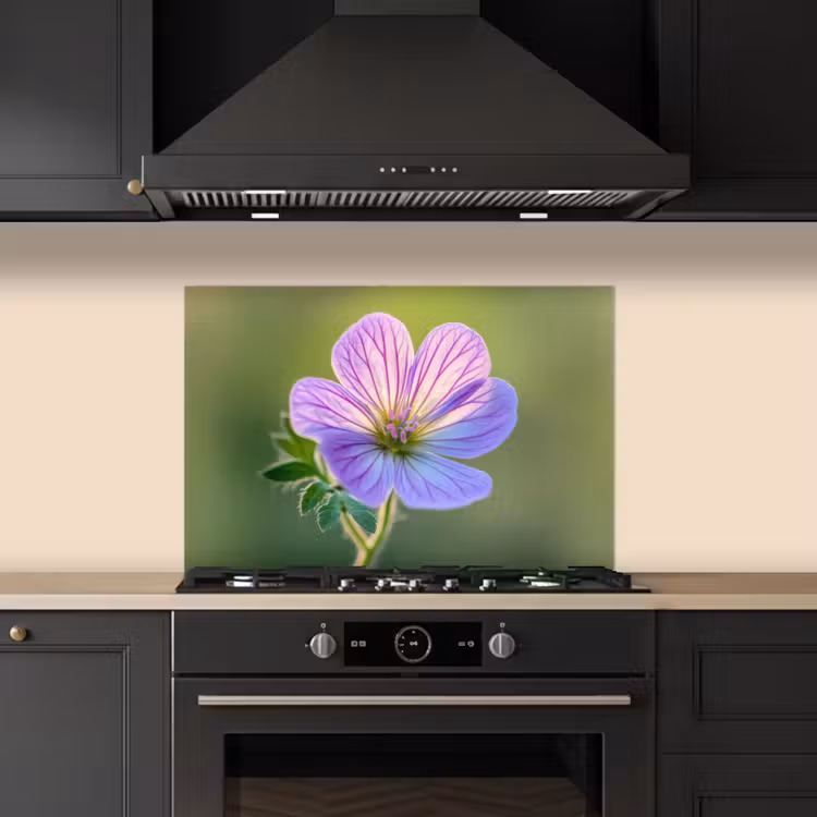 Spatscherm keuken - Bloem - Close up - Paars — 2