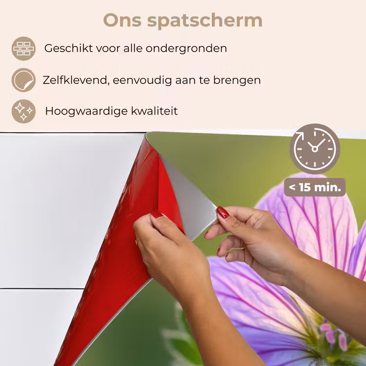 Spatscherm keuken - Bloem - Close up - Paars — 4