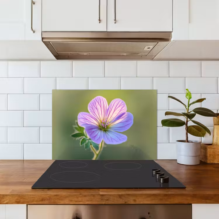 Spatscherm keuken - Bloem - Close up - Paars — 6