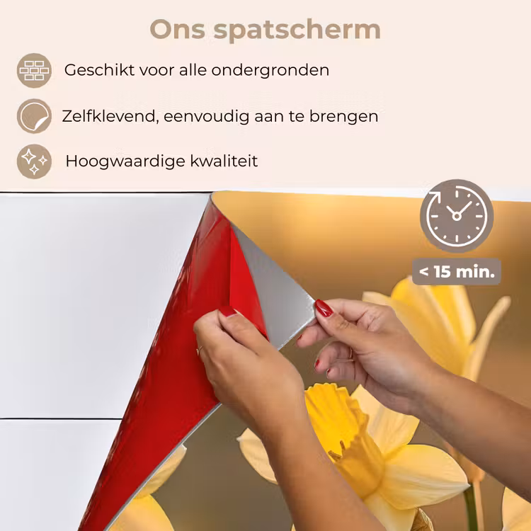 Spatscherm keuken - Bloemen - Geel - Wazig — 4