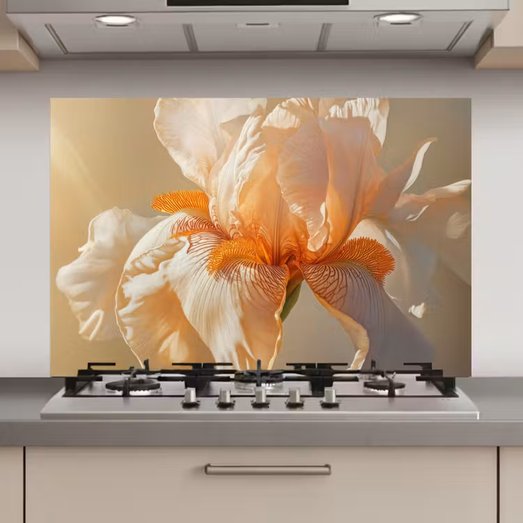 Spatscherm keuken - Close up - Oranje - Iris — 1