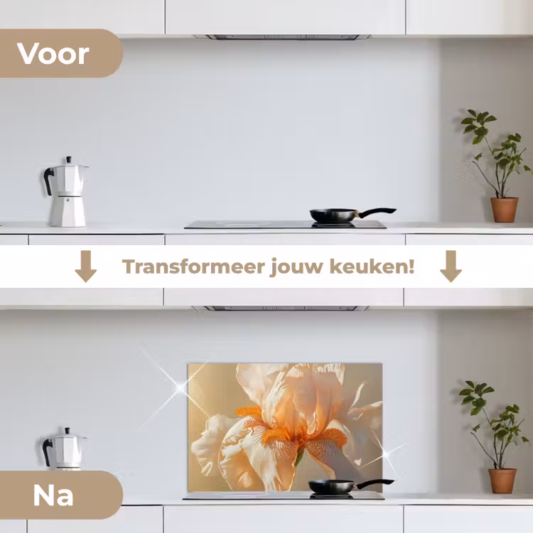 Spatscherm keuken - Close up - Oranje - Iris — 3