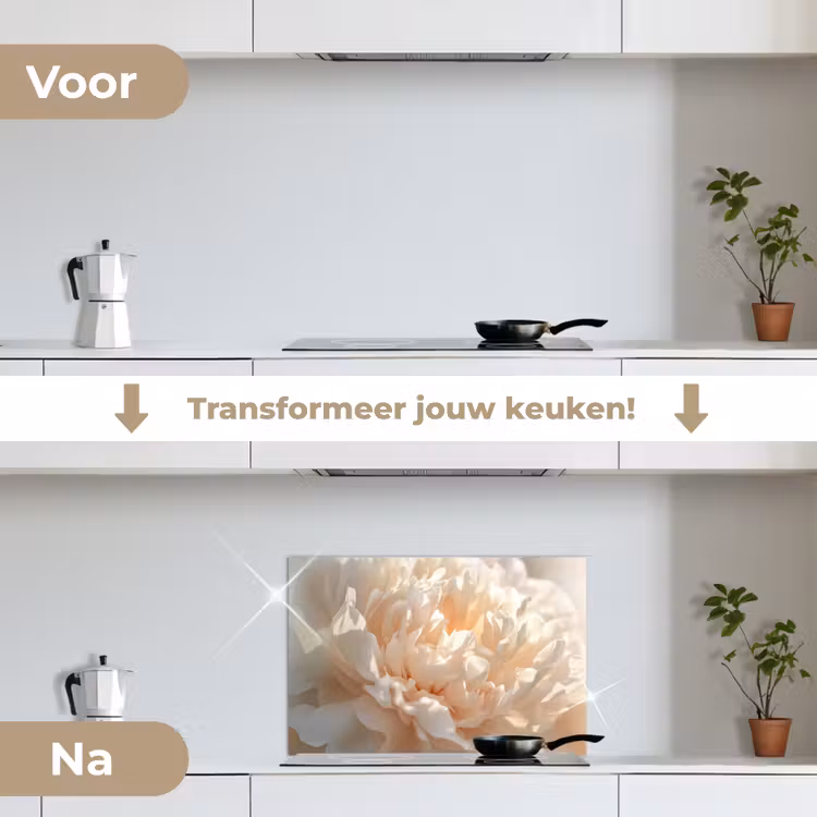 Spatscherm keuken - Close up - Pioenroos - Lichtroze — 3
