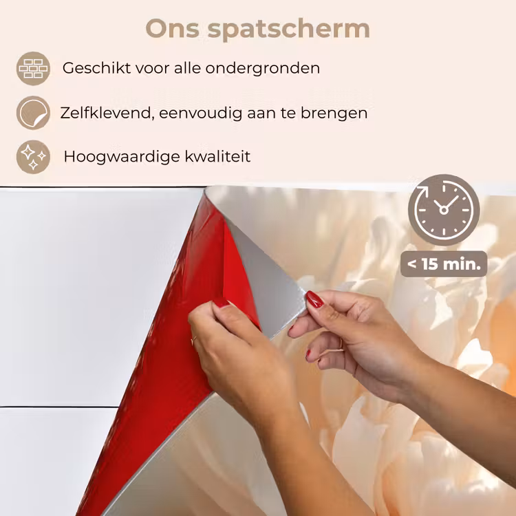 Spatscherm keuken - Close up - Pioenroos - Lichtroze — 4