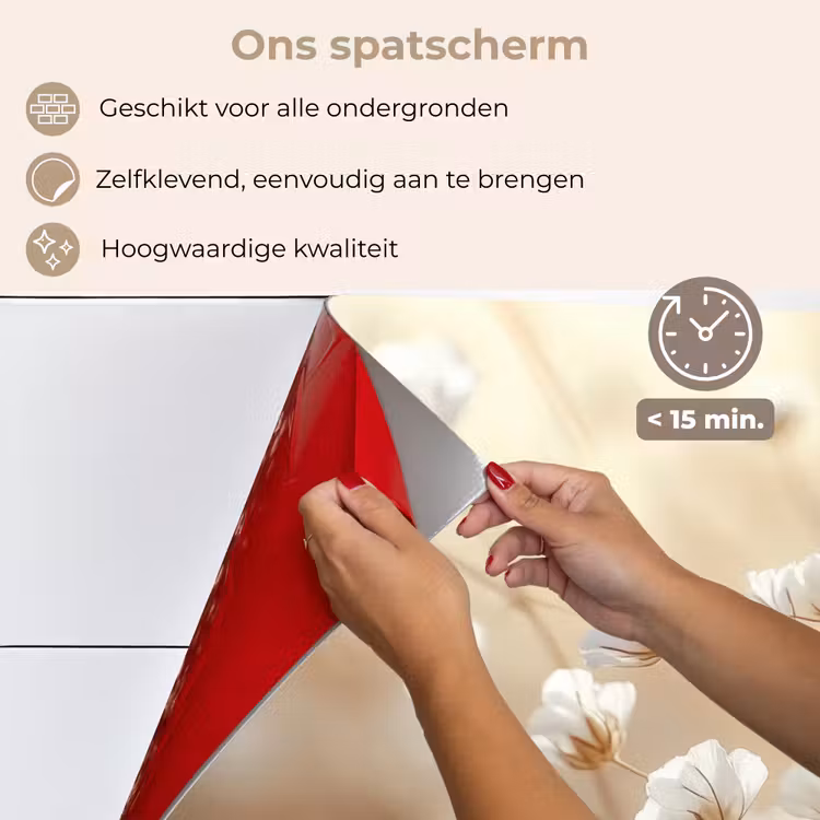 Spatscherm keuken - Wilde - Bloemen - Wit — 4