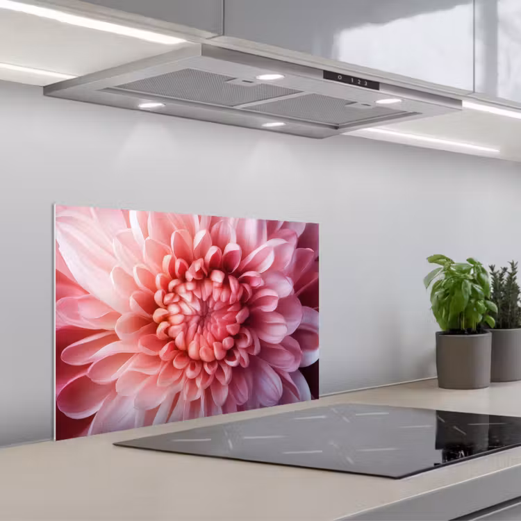 Spatscherm keuken - Dahlia - Bloem - Close up - Roze — 5