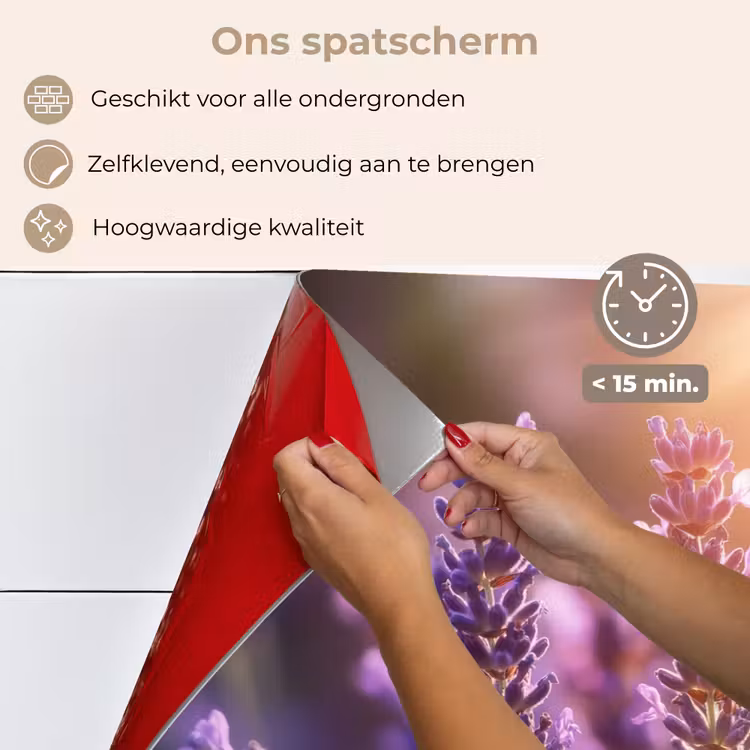 Spatscherm keuken - Lavendelbloemen - Paars - Zonlicht — 4