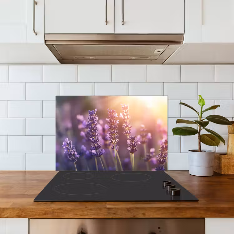 Spatscherm keuken - Lavendelbloemen - Paars - Zonlicht — 6