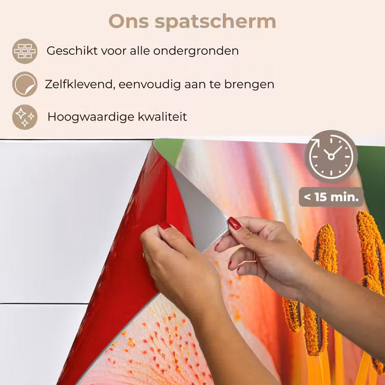 Spatscherm keuken - Lelie - Close up - Lichtroze — 4