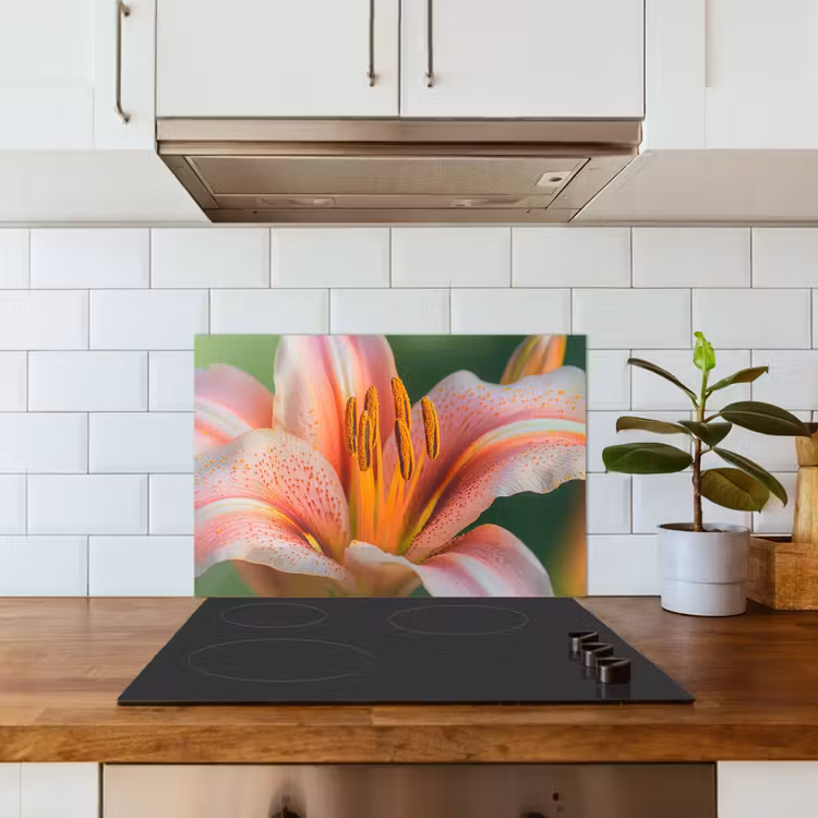 Spatscherm keuken - Lelie - Close up - Lichtroze — 6