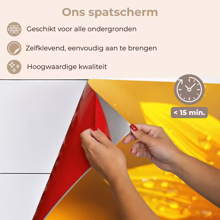 Spatscherm keuken - Zonnebloem - Dauwdruppels - Geel - Zonlicht — 4