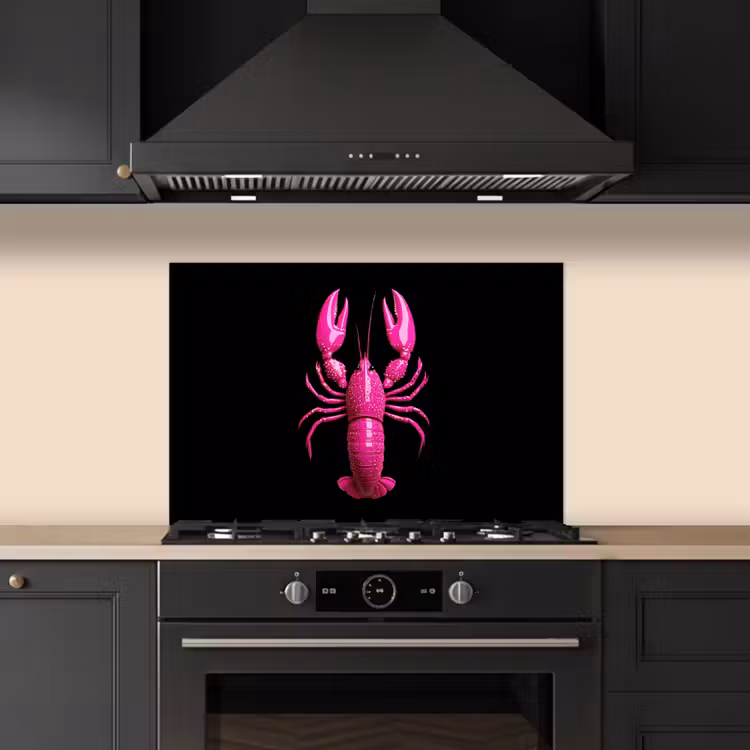 Spatscherm keuken - Kreeft - Felroze - Stippen - Opvallend — 2
