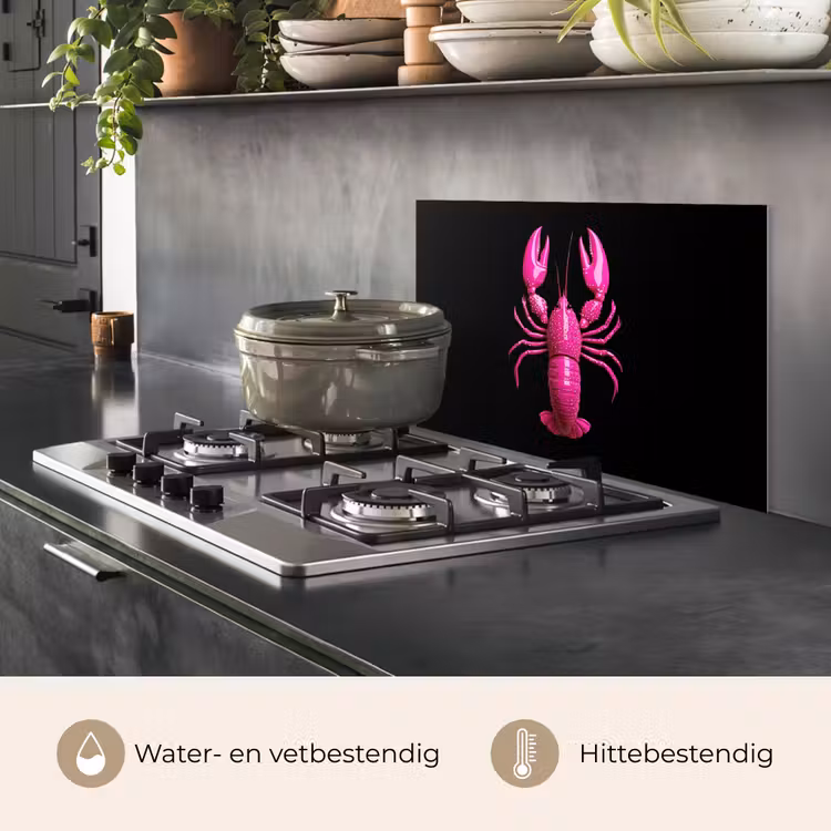 Spatscherm keuken - Kreeft - Felroze - Stippen - Opvallend — 7