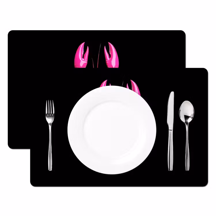 Placemat - 6 stuks - Kreeft - Felroze - Stippen - Opvallend — 2