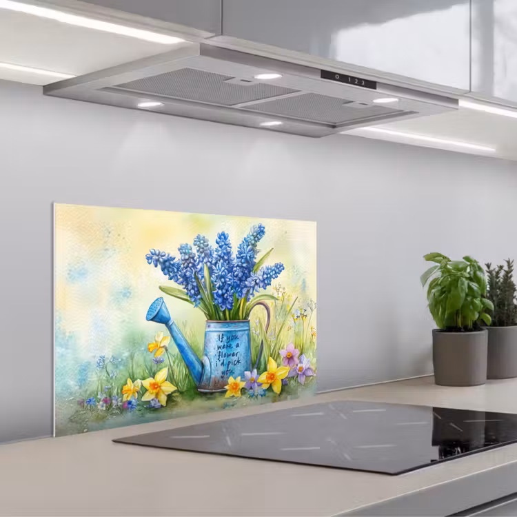 Spatscherm keuken - Lavendelbloemen - Quote - Gieter — 5