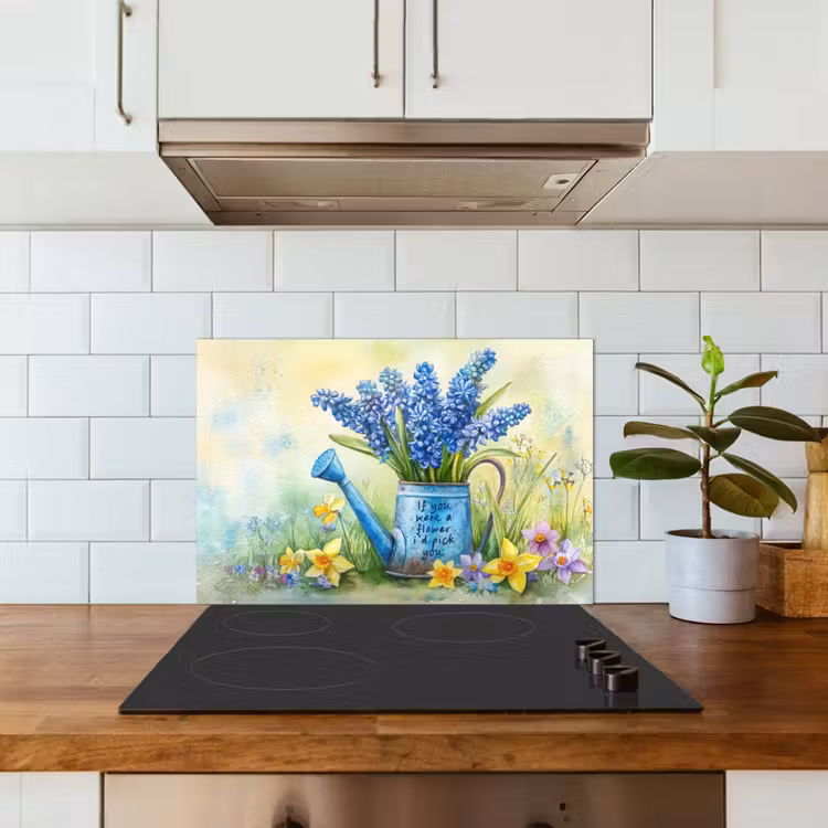 Spatscherm keuken - Lavendelbloemen - Quote - Gieter — 6