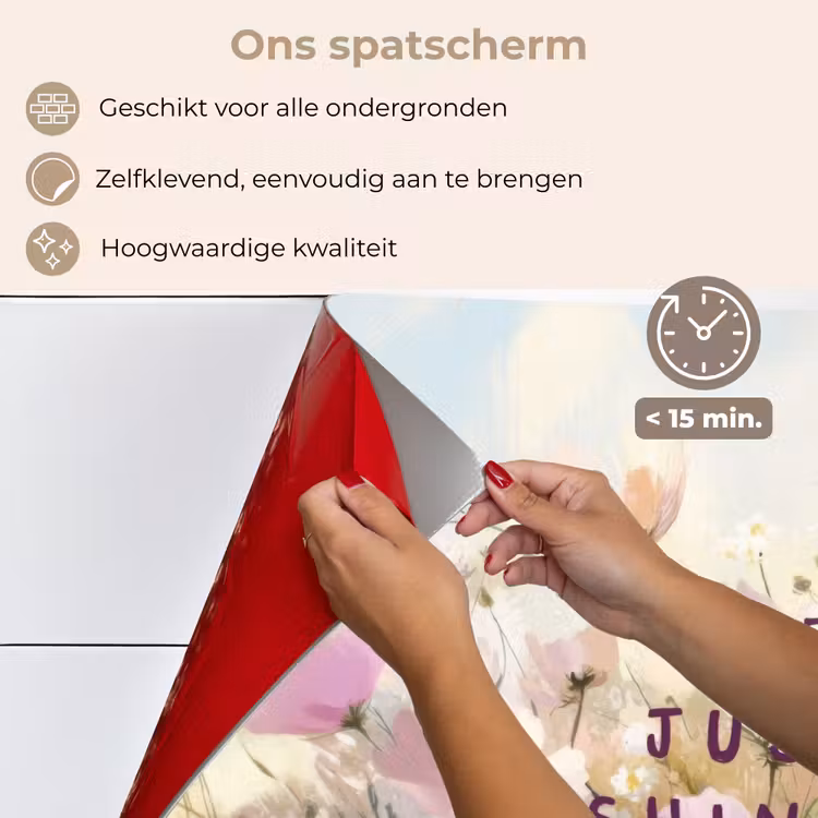 Spatscherm keuken - Quote - Bloemen - Schilderachtig — 4
