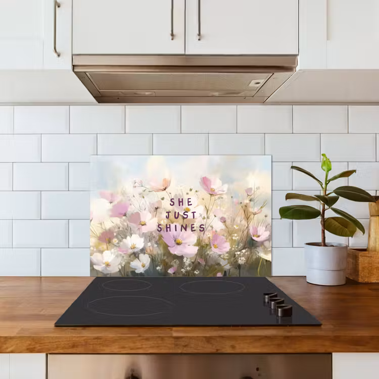 Spatscherm keuken - Quote - Bloemen - Schilderachtig — 6