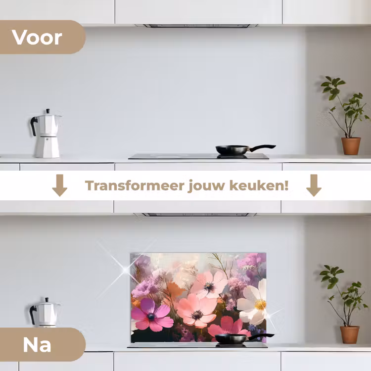 Spatscherm keuken - Bloemen - Kleurrijk - Bloei — 3