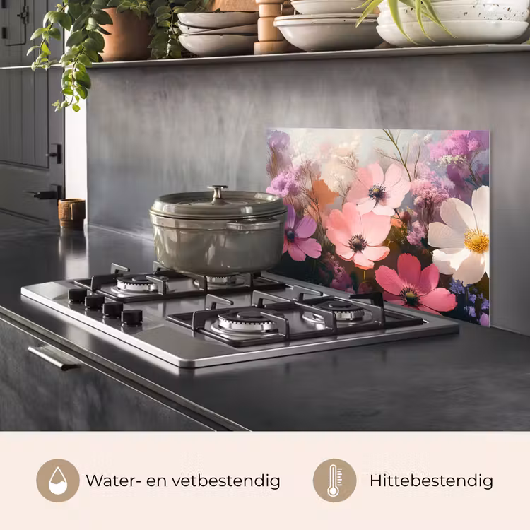 Spatscherm keuken - Bloemen - Kleurrijk - Bloei — 7