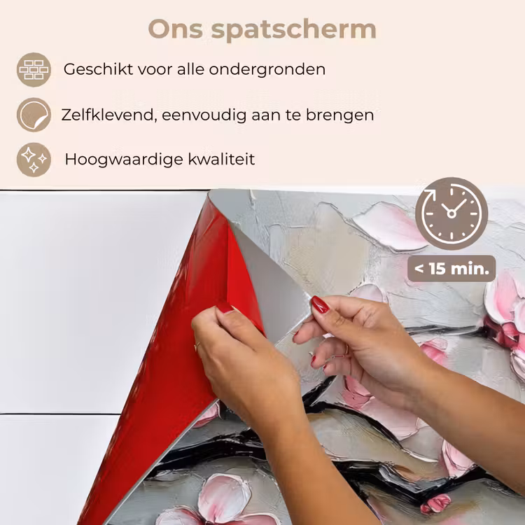 Spatscherm keuken - Bloesem - Kunstzinnig - Roze - Sakura — 4