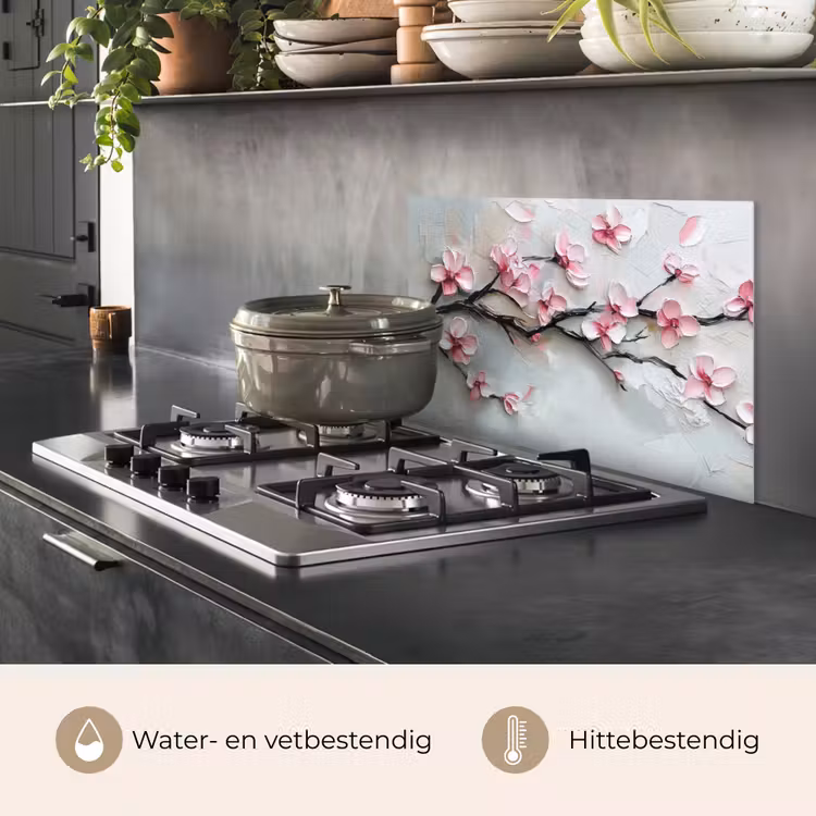Spatscherm keuken - Bloesem - Kunstzinnig - Roze - Sakura — 7