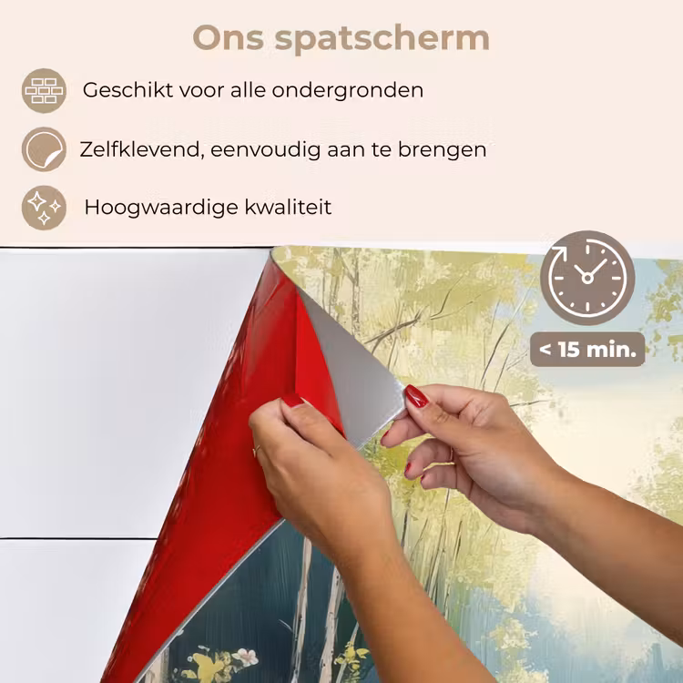 Spatscherm keuken - Bos - Schilderstijl - Kleurrijk — 4