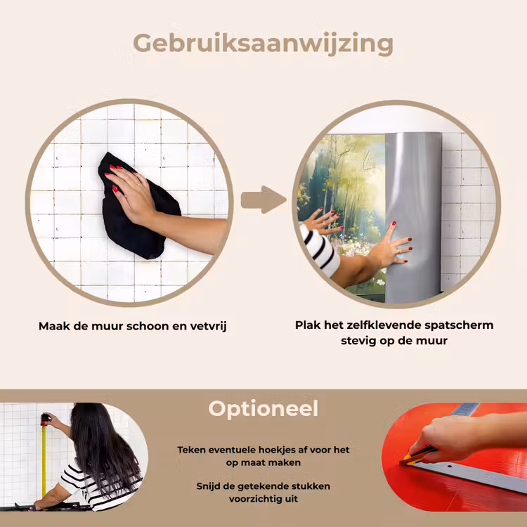 Spatscherm keuken - Bos - Schilderstijl - Kleurrijk — 8