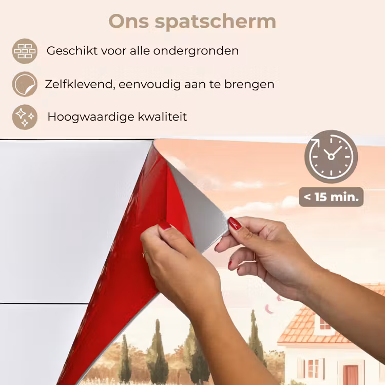 Spatscherm keuken - Lavendelveld - Huis - Paars — 4