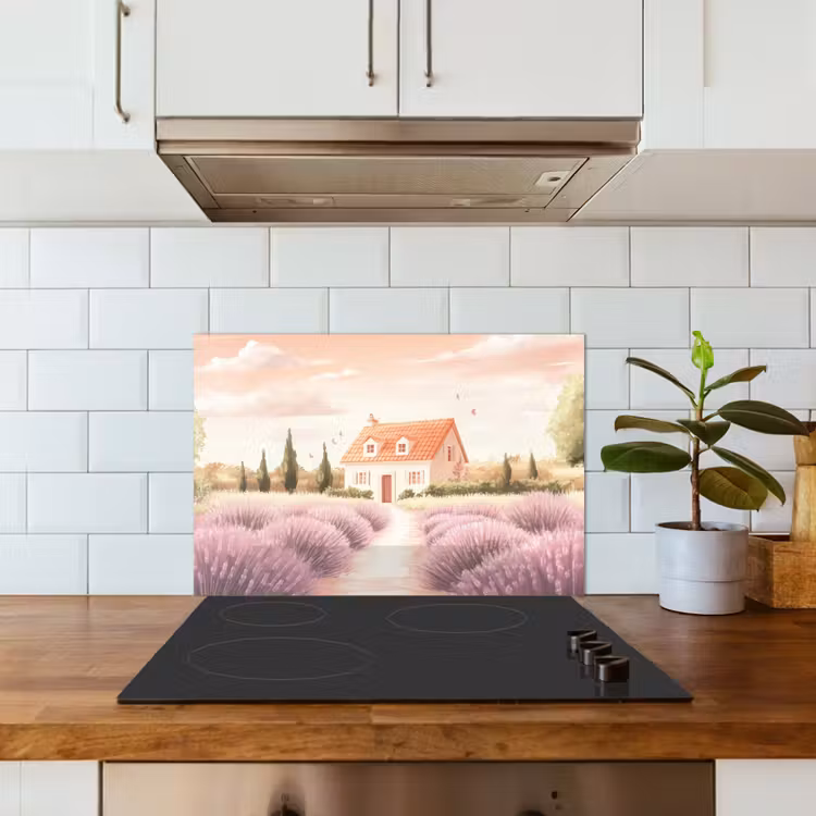 Spatscherm keuken - Lavendelveld - Huis - Paars — 6