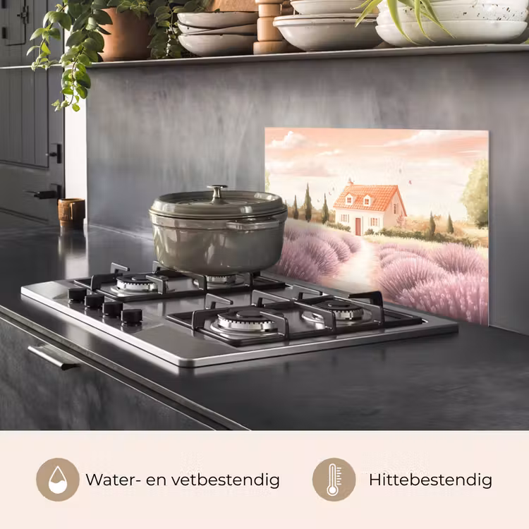 Spatscherm keuken - Lavendelveld - Huis - Paars — 7