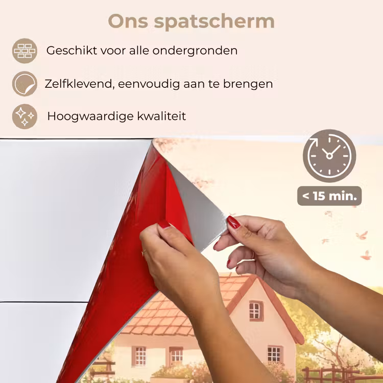 Spatscherm keuken - Schapen - Huisje - Platteland — 4