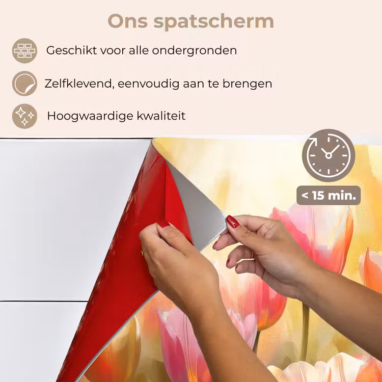 Spatscherm keuken - Tulpen - Sprookjesachtig - Kleurrijk — 4