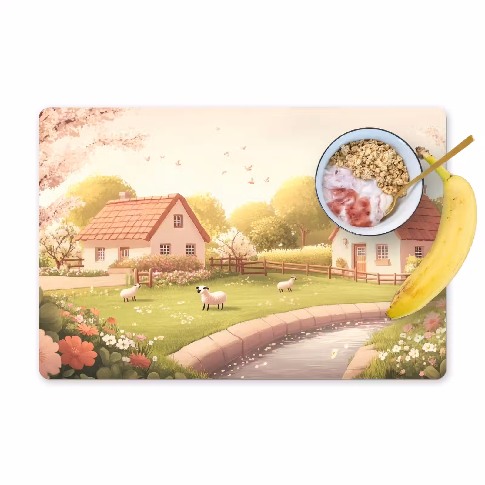 Placemat - 6 stuks - Schapen - Huisje - Platteland — 1