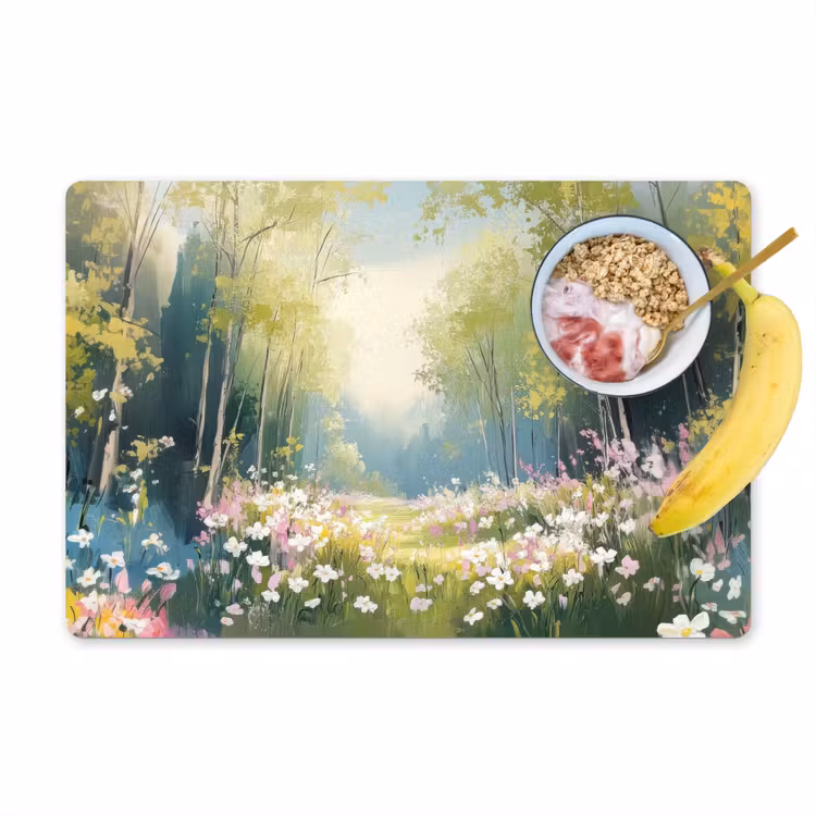 Placemat - 6 stuks - Bos - Schilderstijl - Kleurrijk — 1