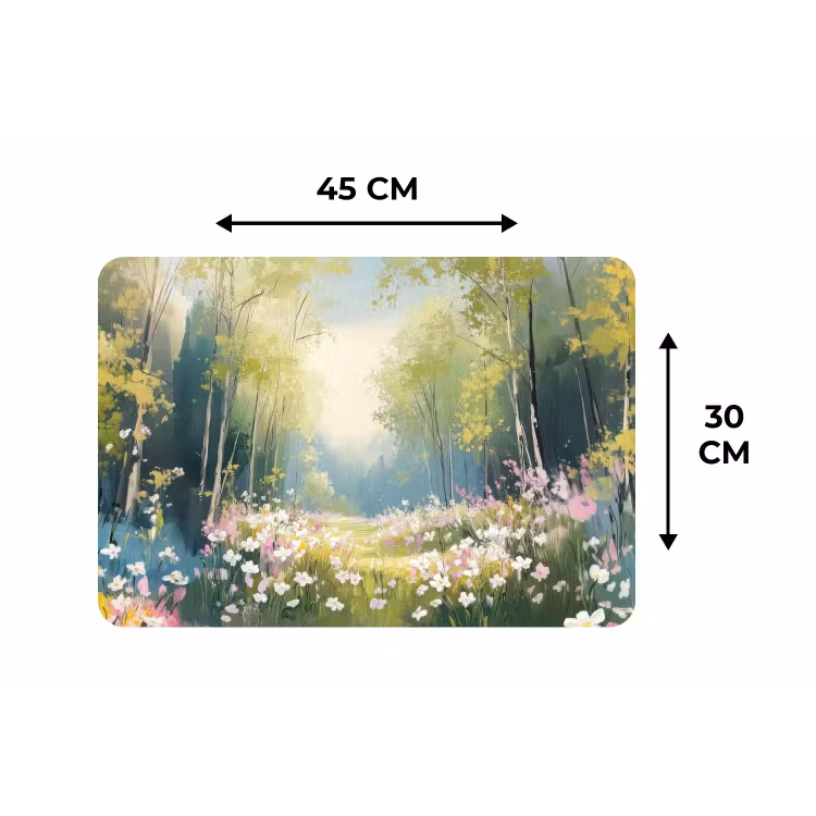 Placemat - 6 stuks - Bos - Schilderstijl - Kleurrijk — 3