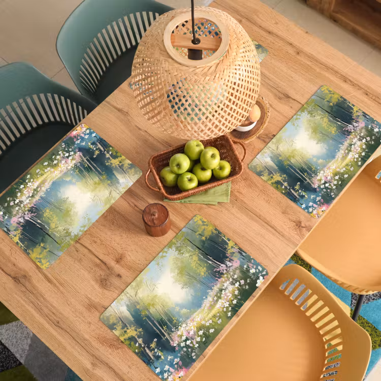 Placemat - 6 stuks - Bos - Schilderstijl - Kleurrijk — 6