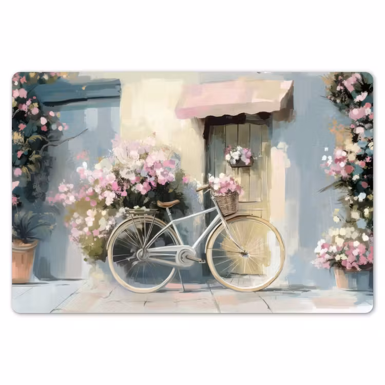Placemat - 6 stuks - Fiets - Pastelkleuren - Bloemen — 7