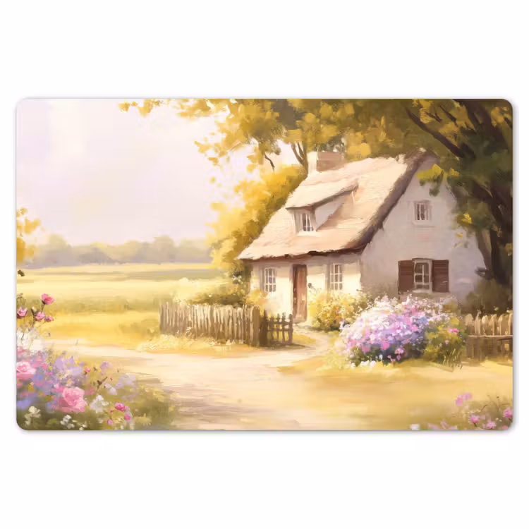 Placemat - 6 stuks - Huisje - Hout - Bloemen — 7