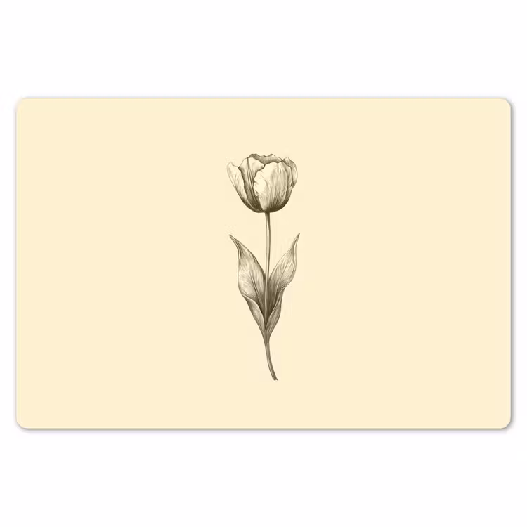 Placemat - 6 stuks - Illustratie - Tulp - Zwart — 7