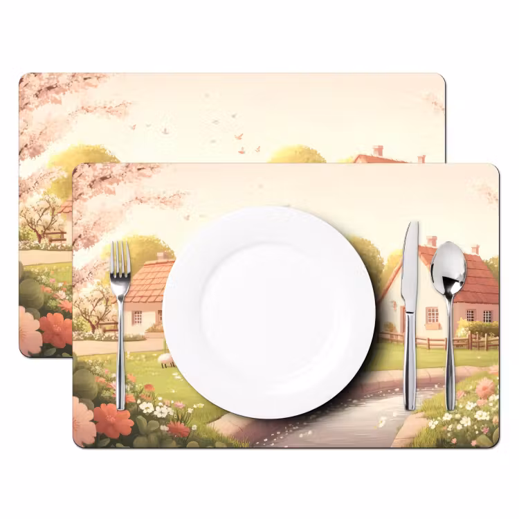 Placemat - 6 stuks - Schapen - Huisje - Platteland — 2