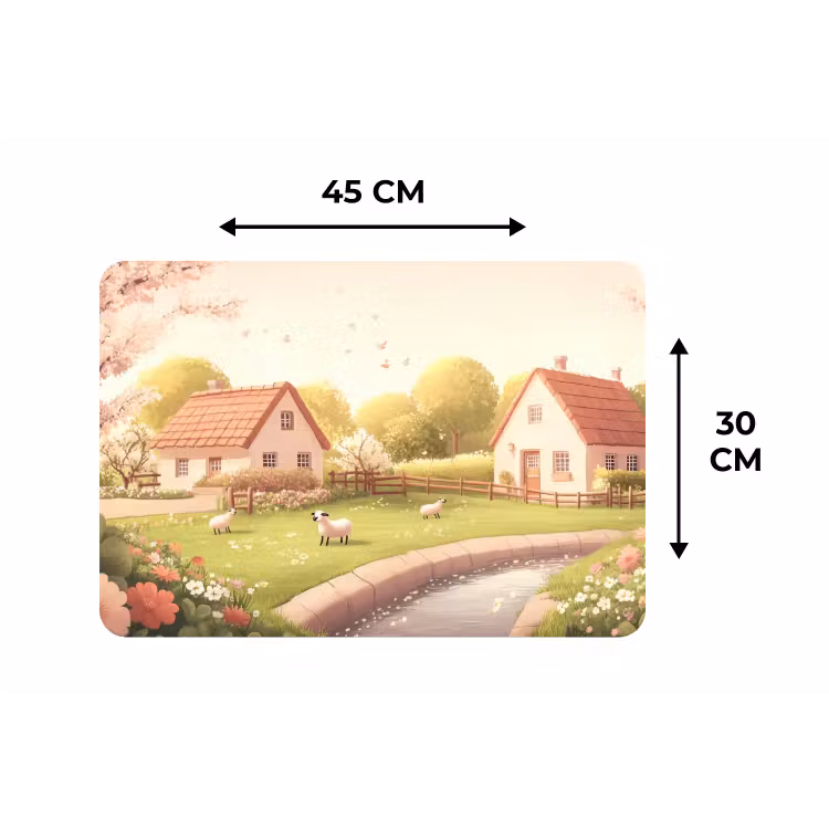 Placemat - 6 stuks - Schapen - Huisje - Platteland — 3