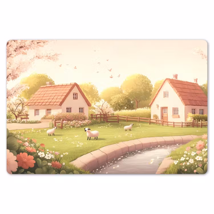 Placemat - 6 stuks - Schapen - Huisje - Platteland — 7